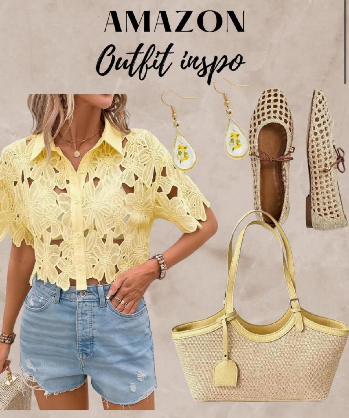 butter yellow eyelet top