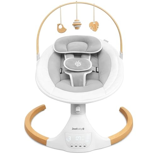 Jool Baby Nova Nature Baby Swing for Newborns with Natural Wood Toys, Electric Motorized Infant Swing, Bluetooth Music, Remote (Gray) | Amazon (US)
