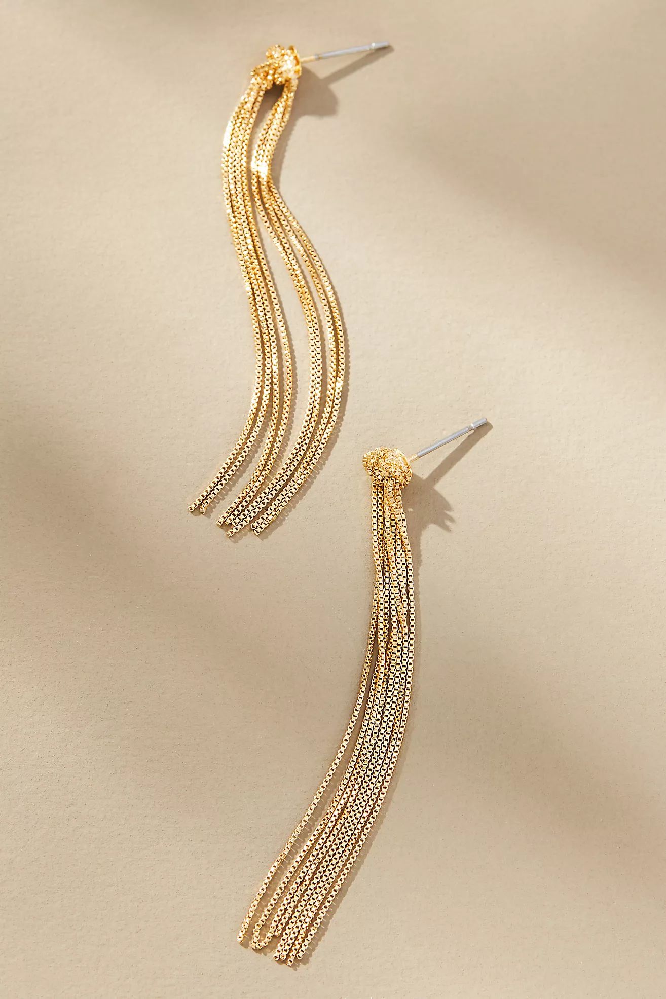 Knotted Chain Fringe Drop Earrings | Anthropologie (US)