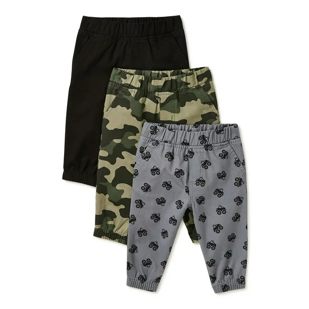 Garanimals Baby Boy Twill Joggers Multipack Set, 3-Piece, Sizes 0/3M-24M - Walmart.com | Walmart (US)