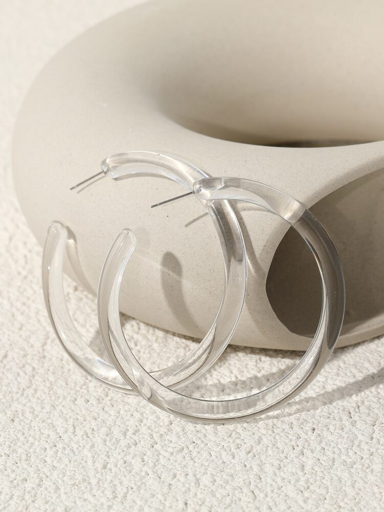 Transparent Cuff Hoop Earrings | SHEIN
