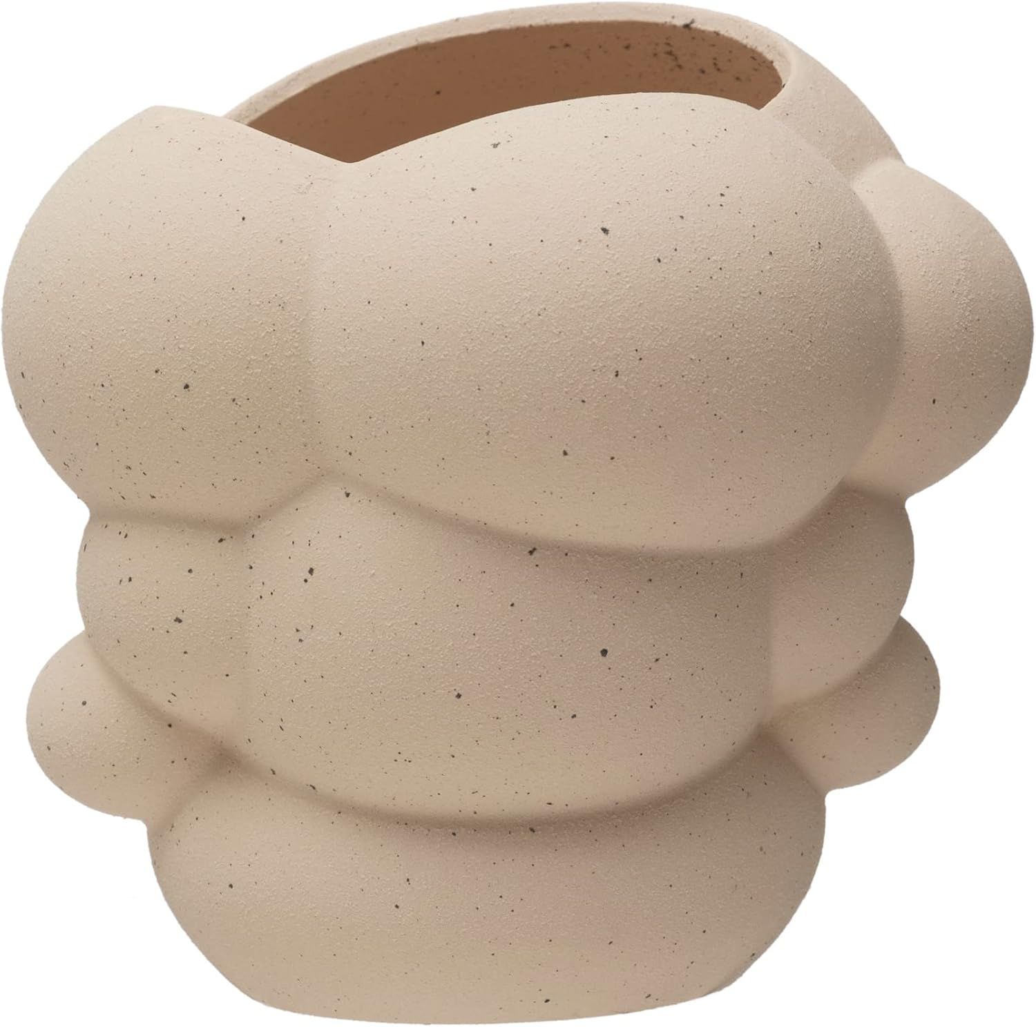 Bloomingville Stoneware Organic Shaped Vase, Cream Sand Finish Wall Decor, 8" L x 8" W x 8" H | Amazon (US)