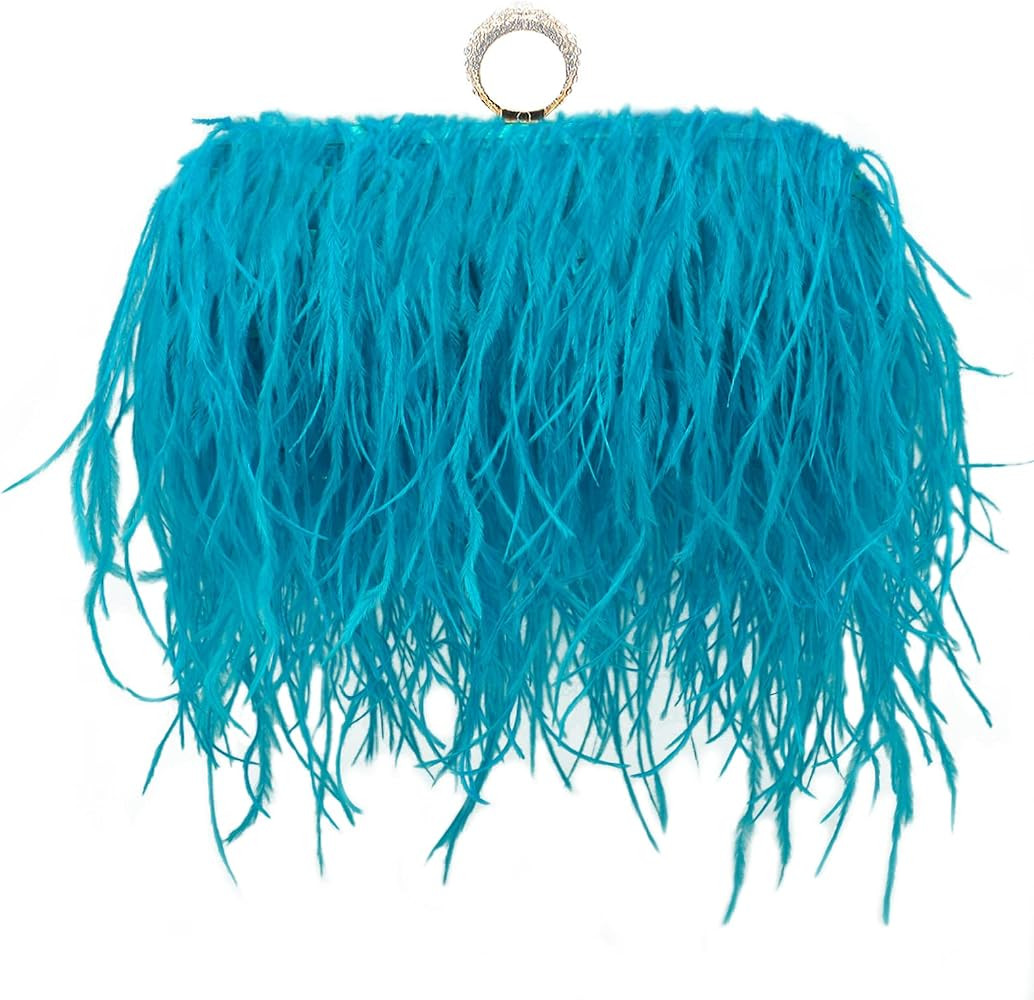 Miuco Women Feather Clutch Purse Shoulder Crossbody Bag Evening Handbags | Amazon (US)