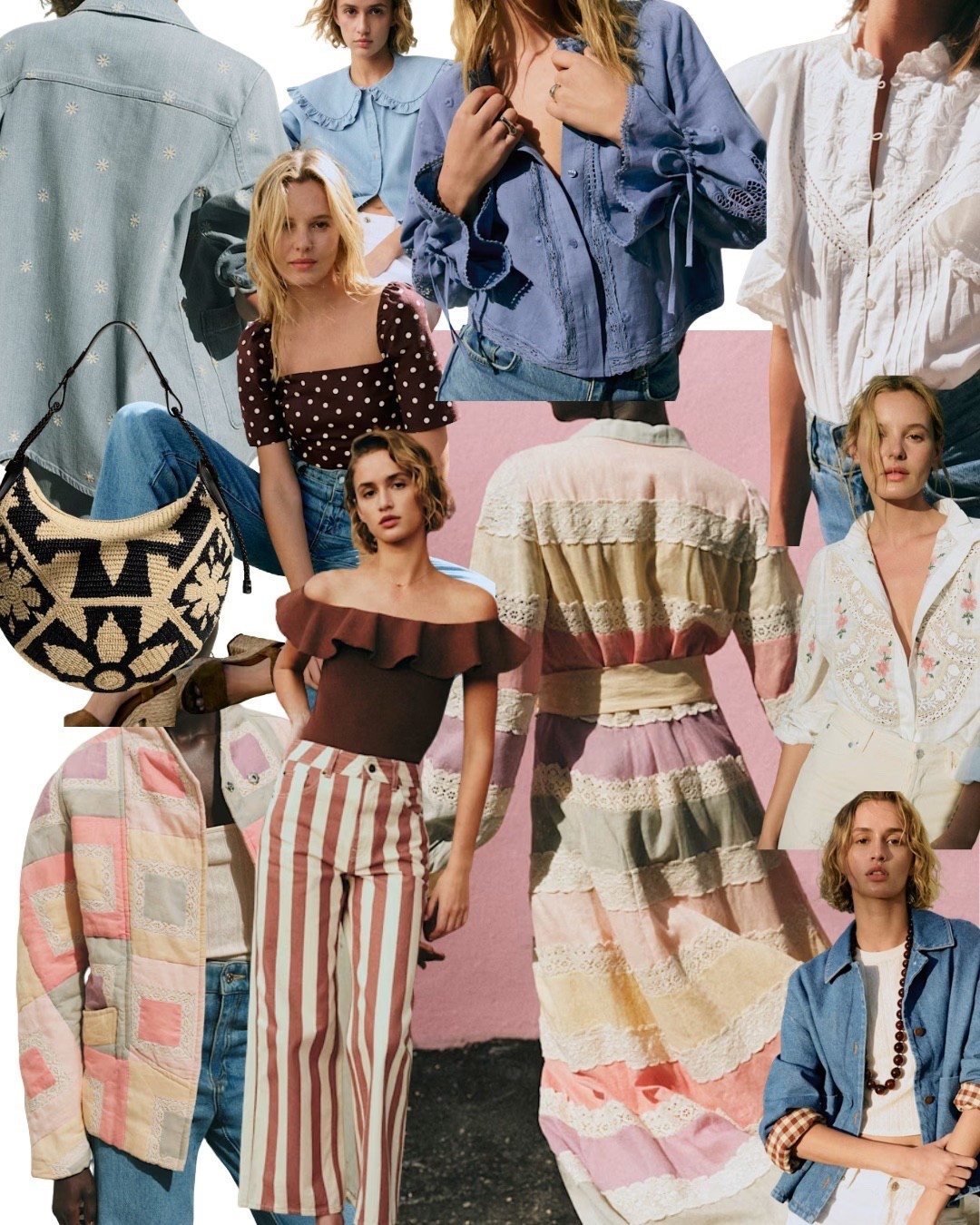SÉZANE SPRING Favs 🌸🩷. 
Wunderschöne Pastelltöne in langen Kleidern, Steppjacken, rüschige Blusen, Stickereien und dazwischen immer wieder ein paar grafische Elemente. Ich liebs! #sézane #sézanelover #frühlingsoutfits #spring 

#LTKspring #LTKdatenight #LTKkleider