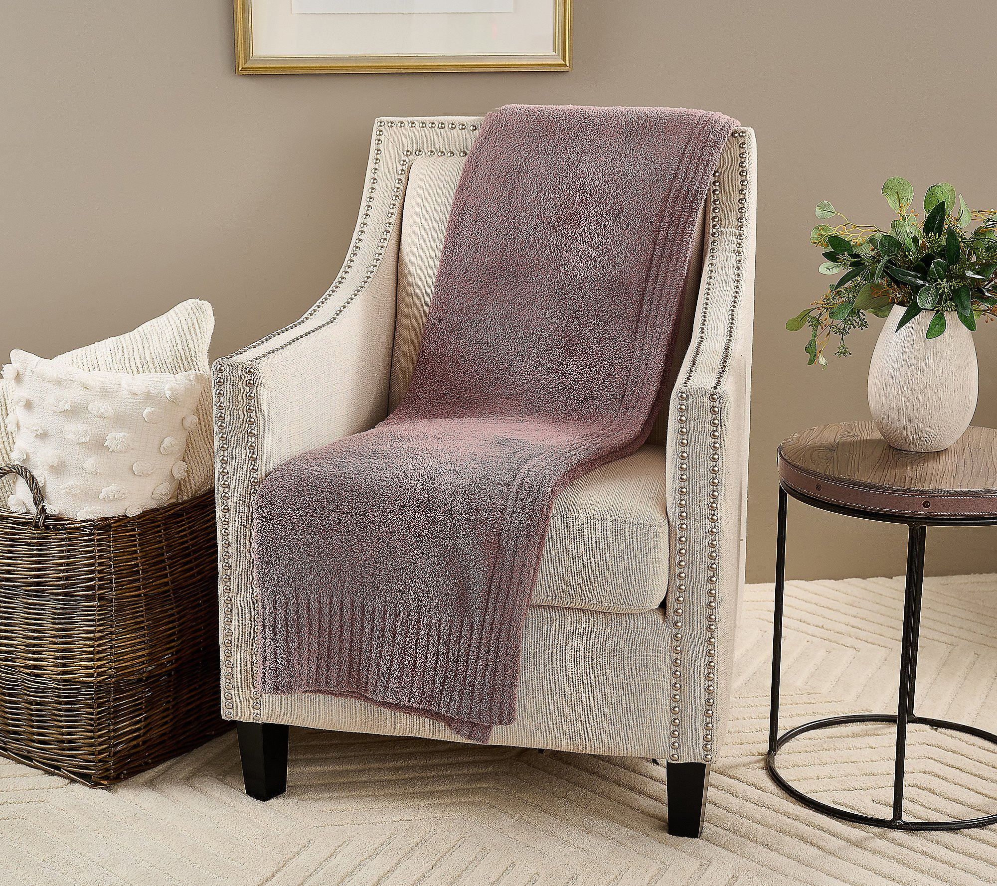 Barefoot Dreams CozyChic Stacked Rib Border 45""x60"" Blanket | QVC