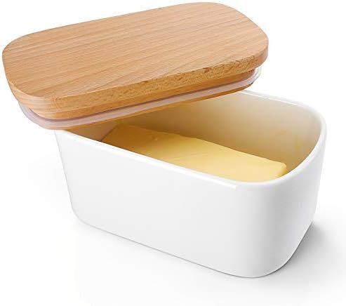 Sweese 303.101 Large Butter Dish - Airtight Butter Keeper Holds Up to 2 Sticks of Butter - Porcel... | Amazon (US)