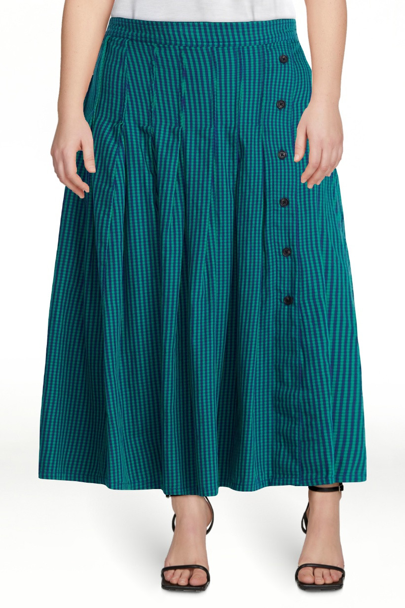 Free Assembly Women's and Women's Plus Pleated Cotton Maxi Skirt, Sizes XS-4X | Walmart (US)