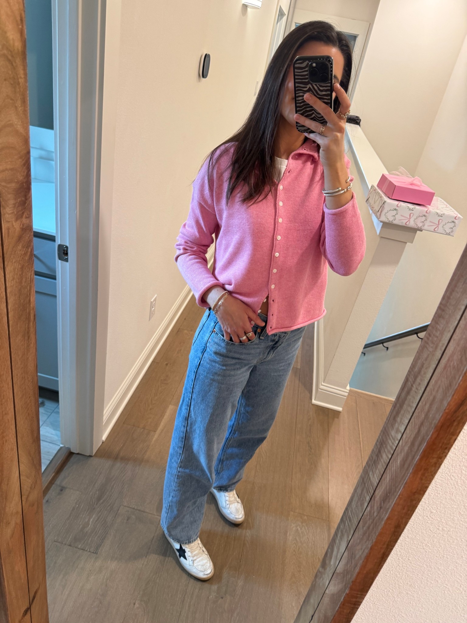my fave @levi dad jean (got my normal size) paired with alex mill pink sweater from @Shopbop 💖








gender reveal, baby girl, pink cardigan, spring outfit 





#SALEALERT #SpringSale 
#LTKFashionMonth #SPRINGTRENDS #LTKWorkWear 

#LTKootd #LTKTravel #LTKSaleAlert #LTKSeasonal