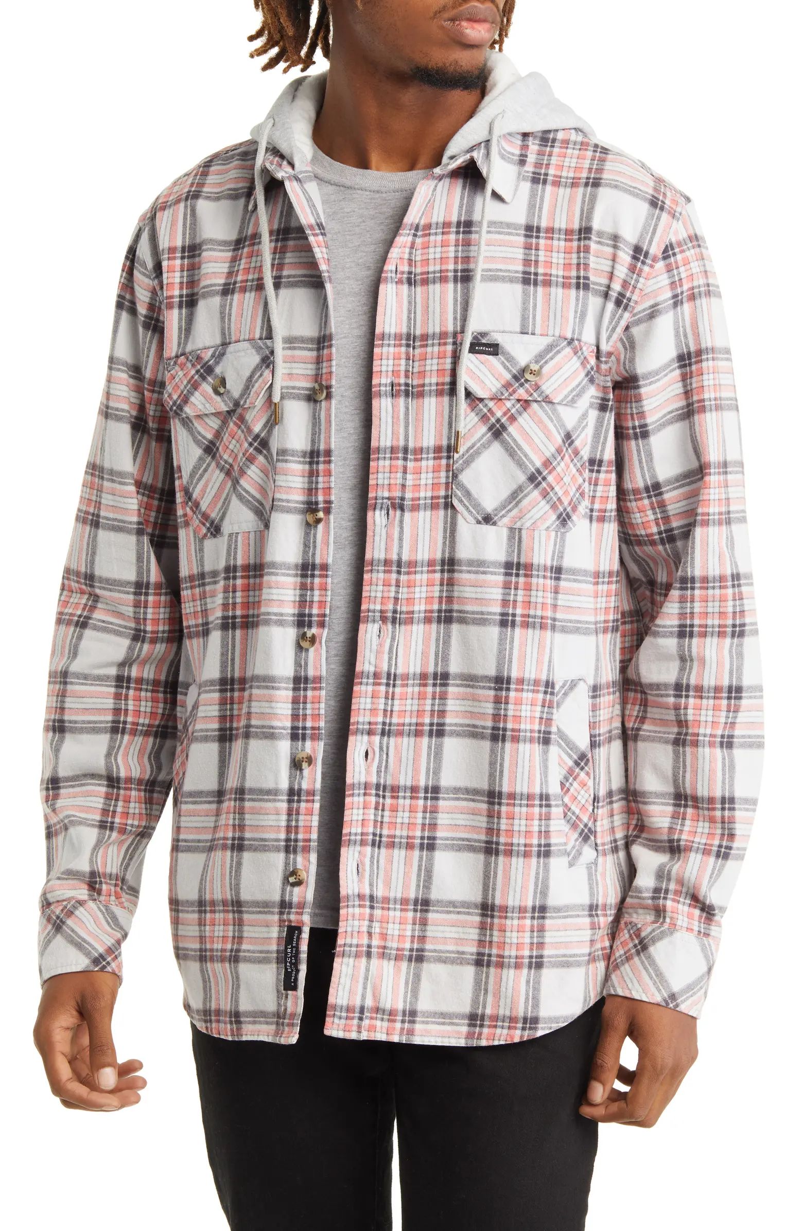 Rip Curl Ranchero Flannel Button-Up Hooded Shirt | Nordstrom | Nordstrom