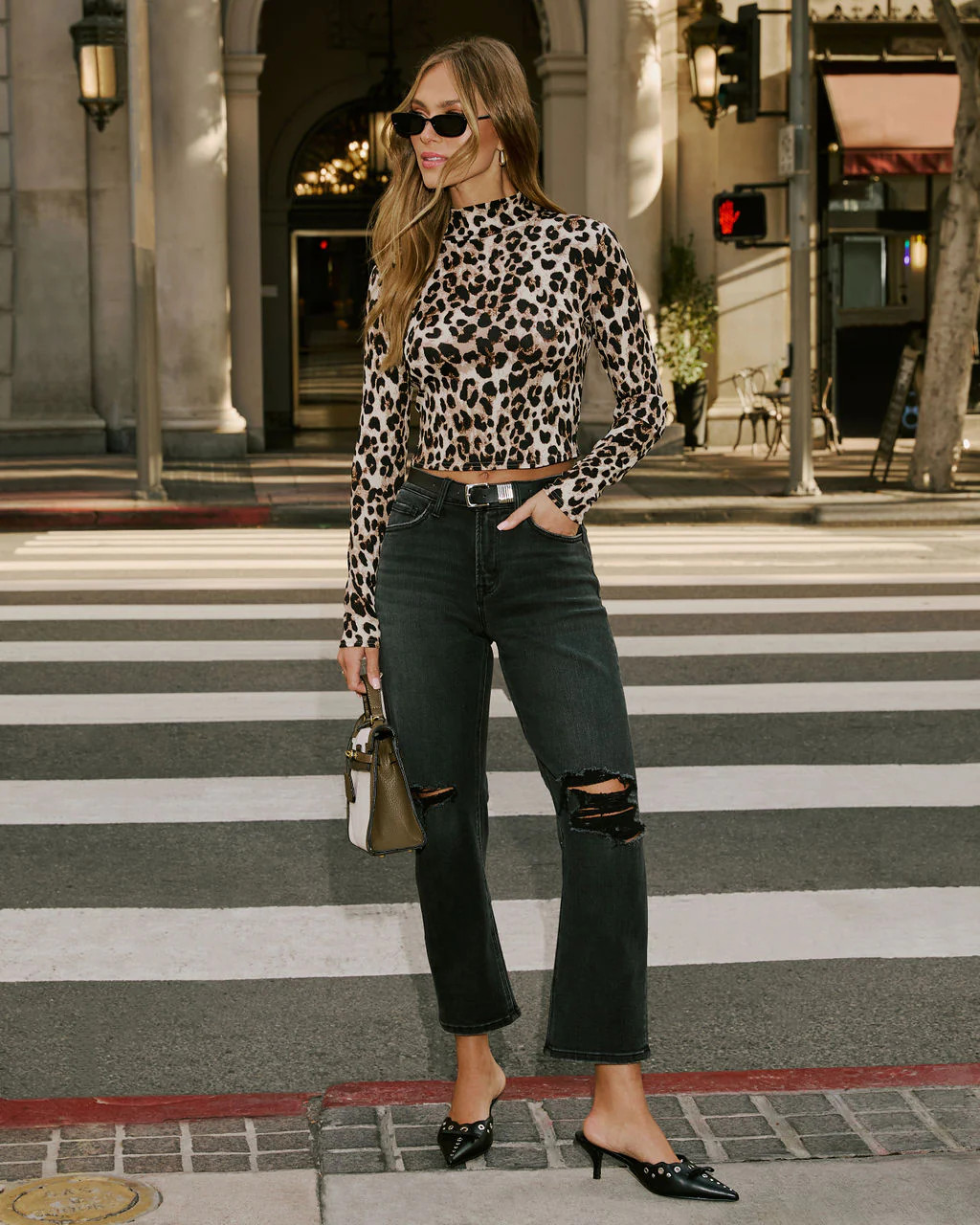 Giuliana Animal Print Mockneck Top | VICI