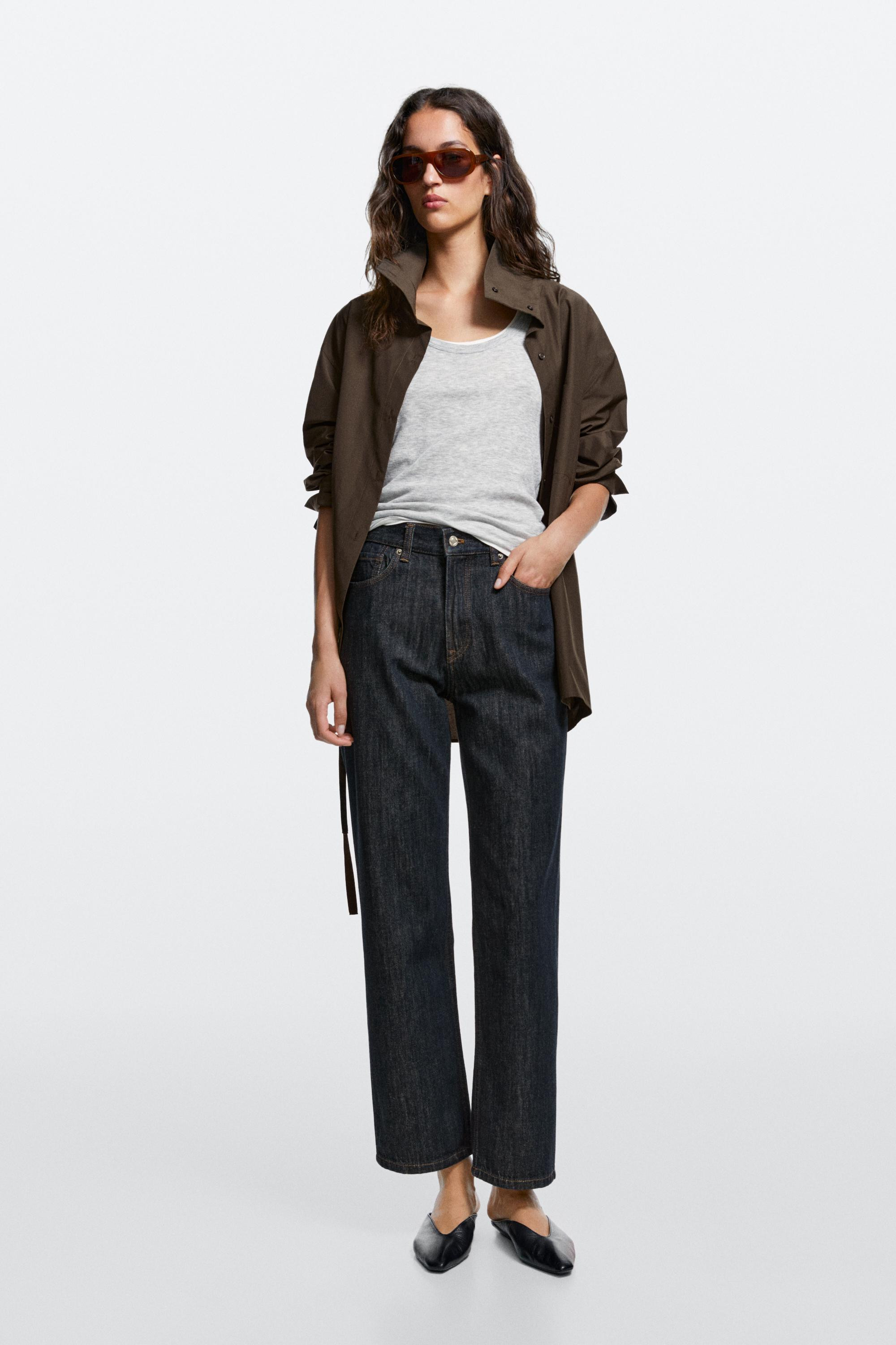 High-waist straight-leg jeans | Massimo Dutti US