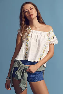 By Anthropologie Cropped Swing Top | Anthropologie (US)