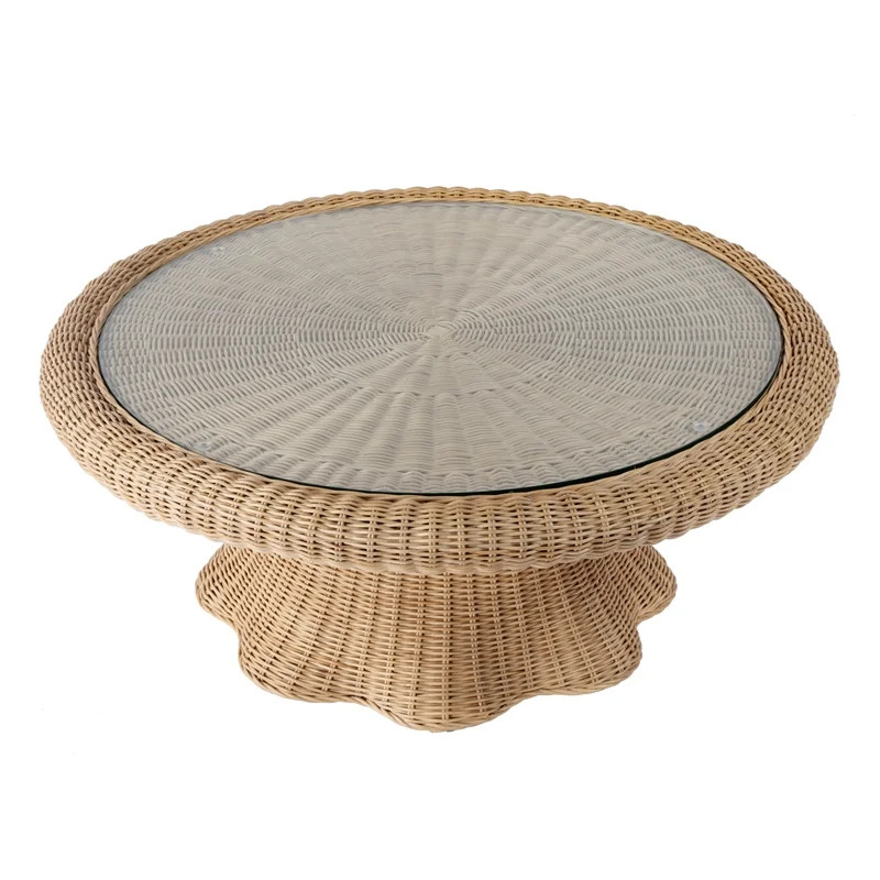 Butler Specialty Company Flora  Rattan Scalloped Coffee Table - Natural Rattan - Walmart.com | Walmart (US)