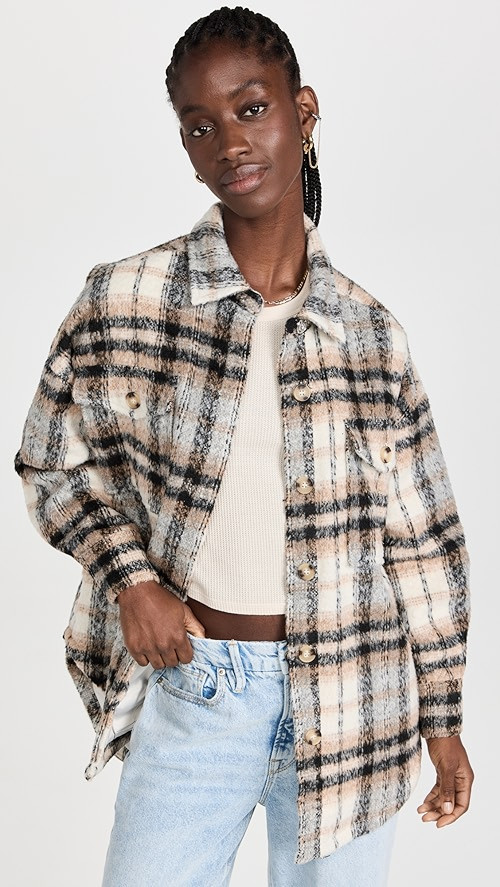 Neutral Plaid Shacket | Shopbop