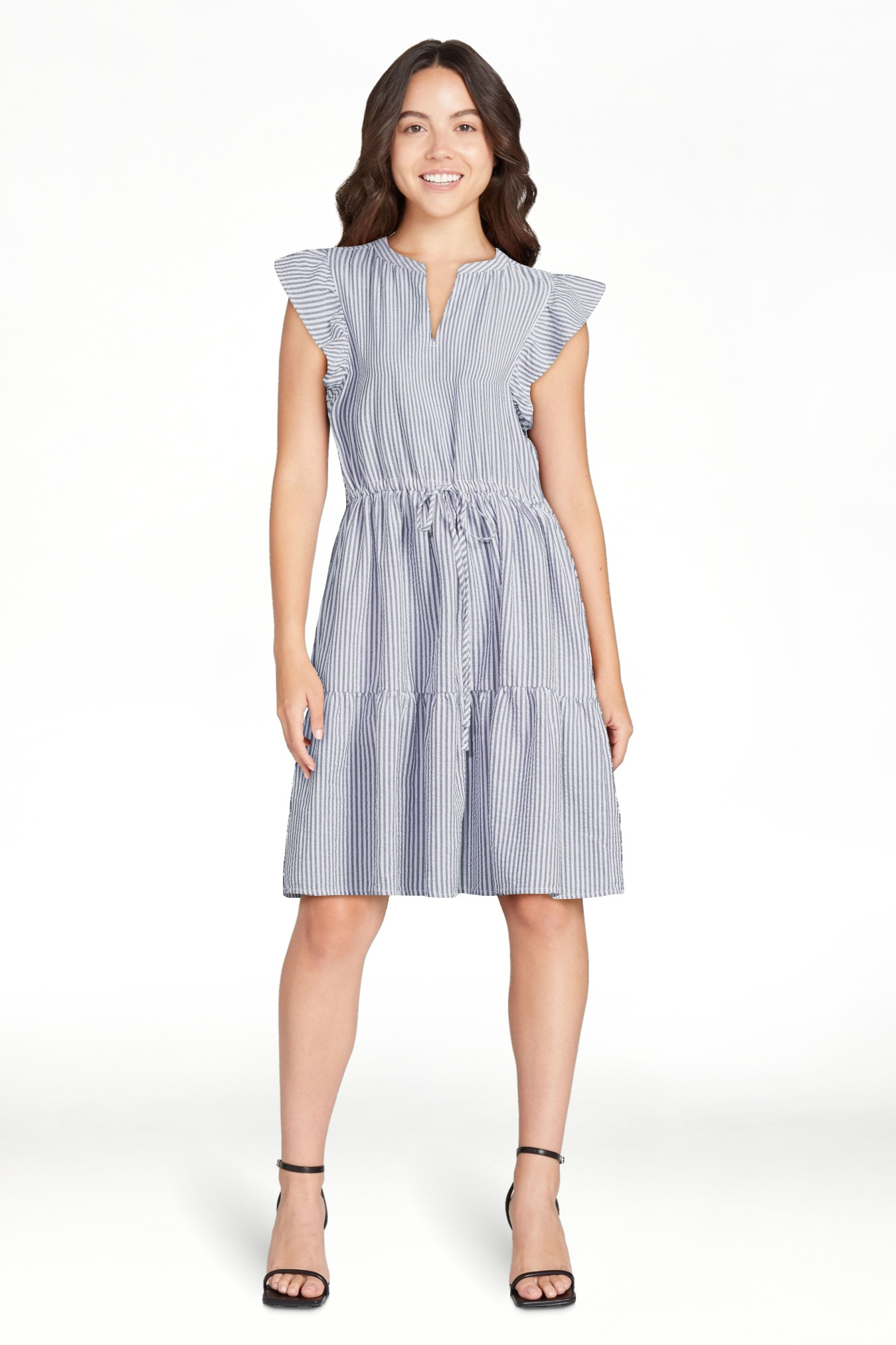 Time and Tru Women's Mini Dress with Flutter Sleeves, Sizes XS-4X | Walmart (US)