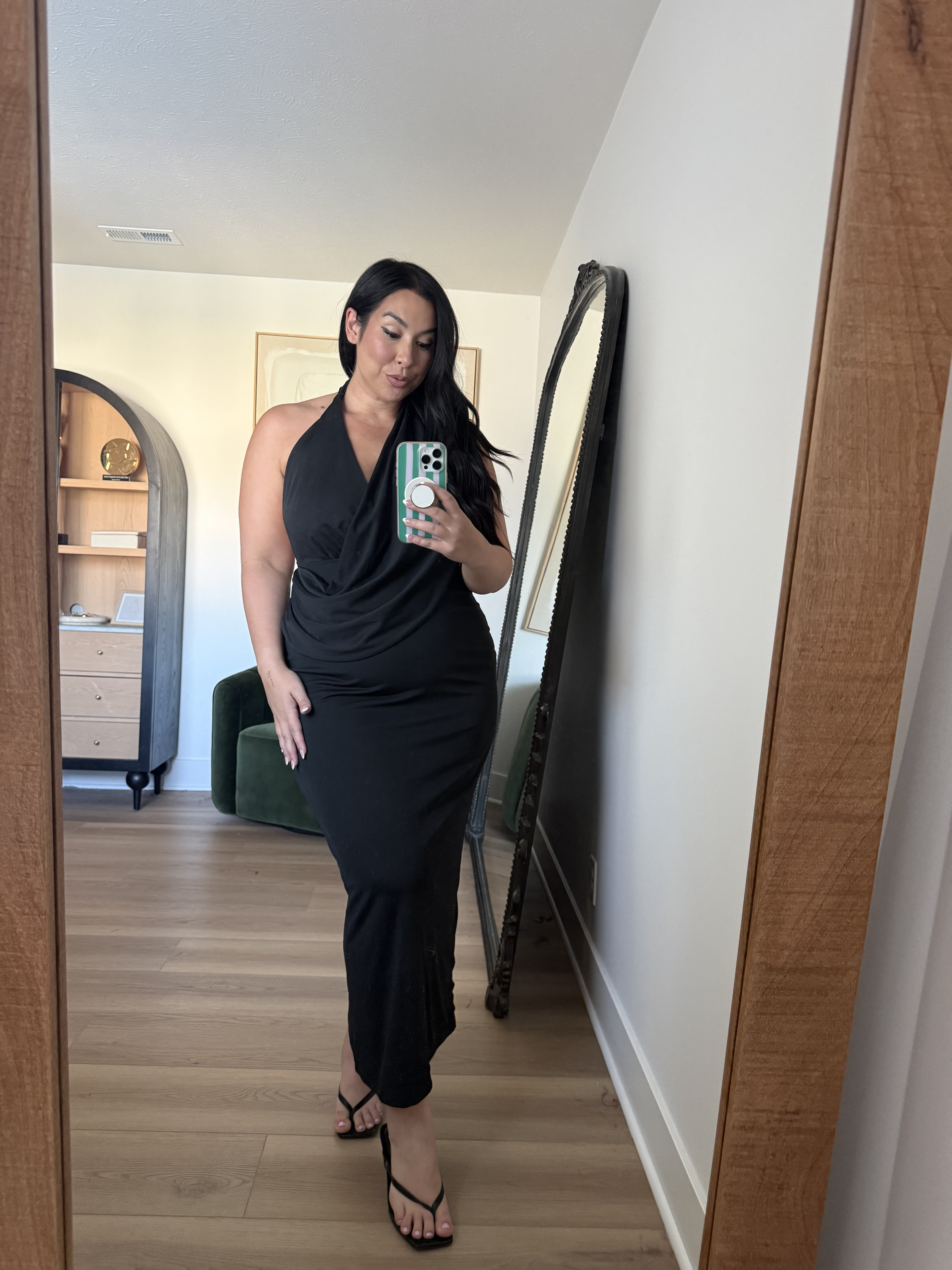 Such a chic black dress, hugs the curves! Wearing an XL in everything! L in the boat neck top! dynamite, date night outfits, midsize, midsize fashion, fall dresses, formal dress 

 #LTKSeasonal #LTKMidsize