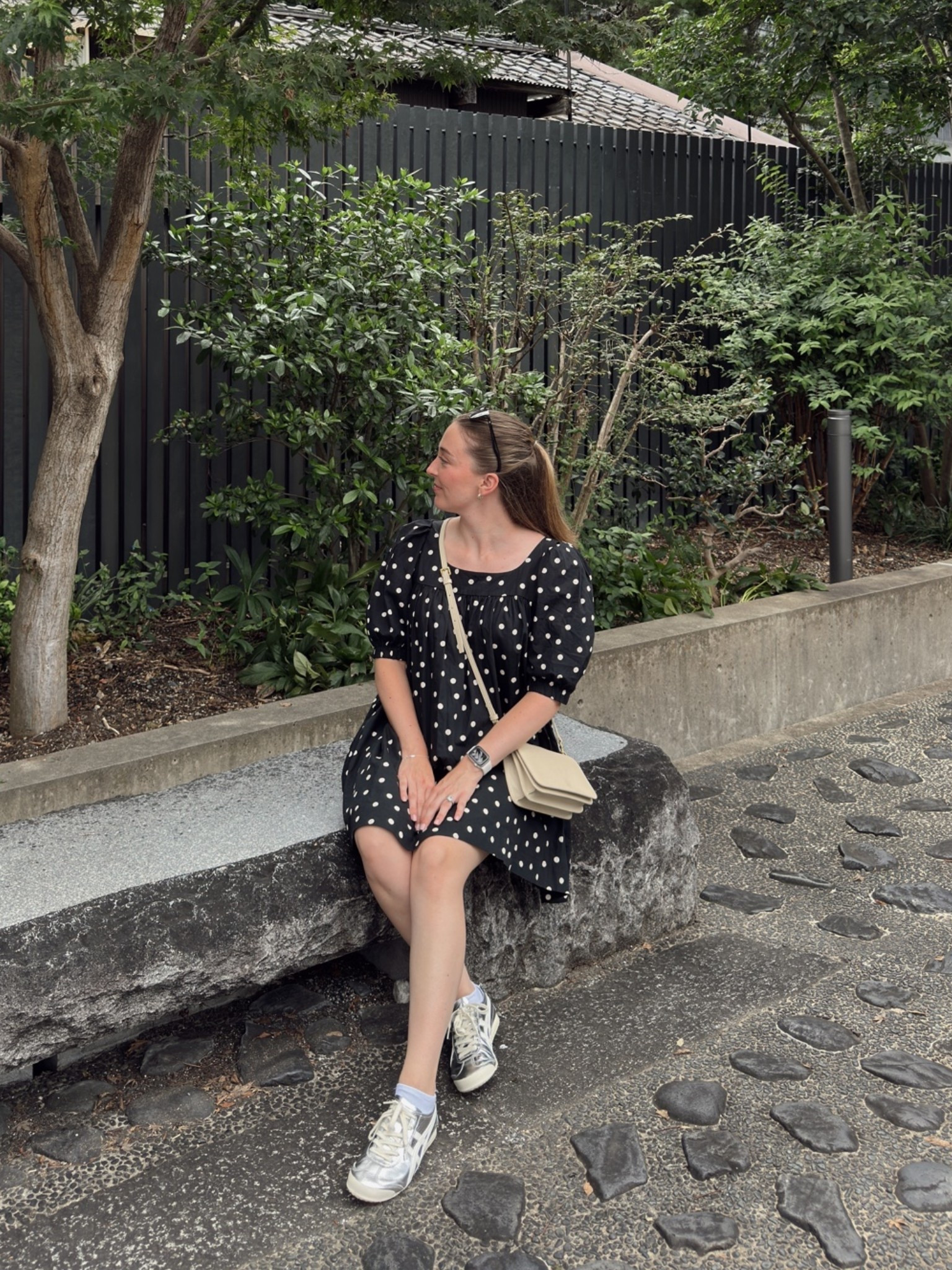 Outfit in Kyoto! Was clearly loving polka dots this trip!🤩 Wearing size s dress and shoes tts

Japan outfits, Japan travel, outfit ideas, casual style, mini dress, silver sneakers