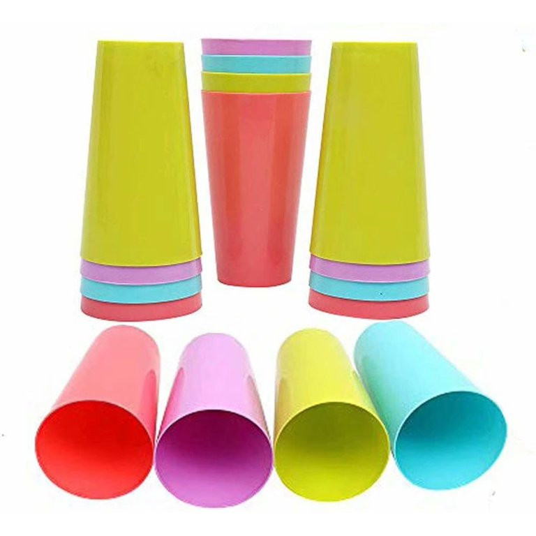 Cribun Plastic Cup, 12 Pcs Reusable Drinkware Tumblers Stacking Water Glasses Cups(Rainbow Color,... | Walmart (US)