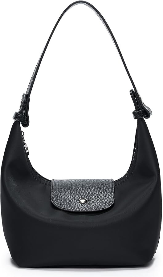 Mini Nylon Handbag for Women Crossbody, Small Shoulder Bag with 2 Straps, Convertible Dumpling Purse, Crescent Underarm Bag | Amazon (US)