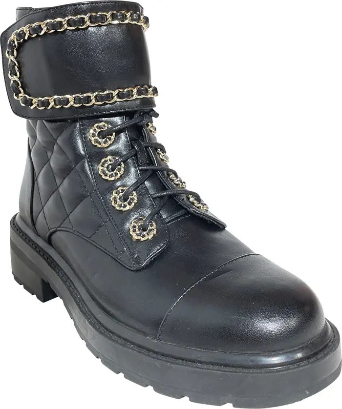 AZALEA WANG Fetty Faux Leather Combat Boot | Nordstrom | Nordstrom