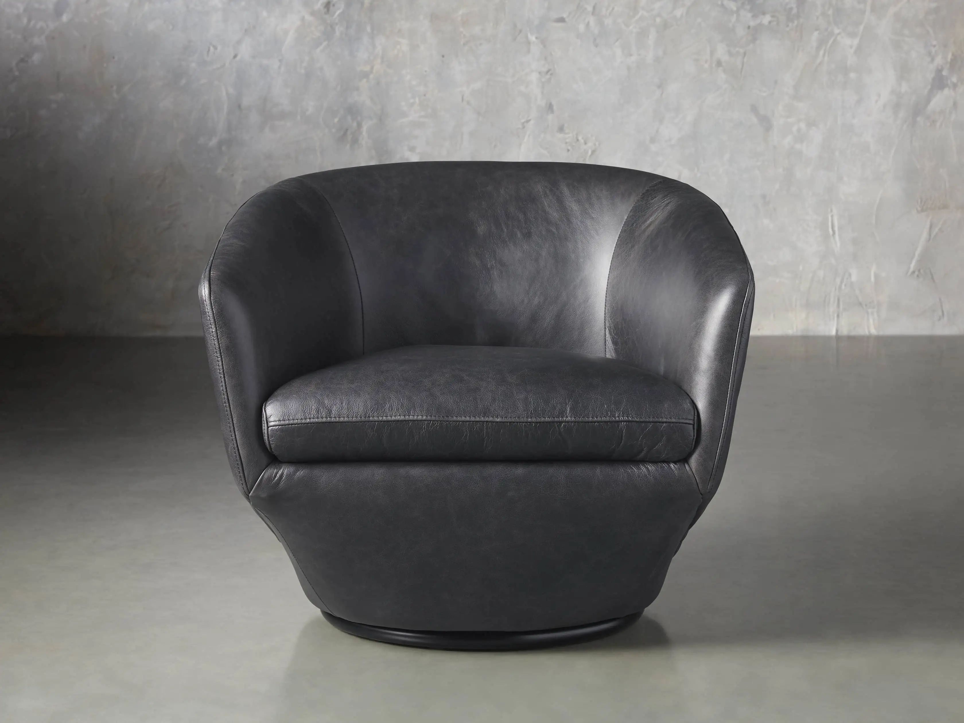 Pelton Leather Swivel Chair | Arhaus