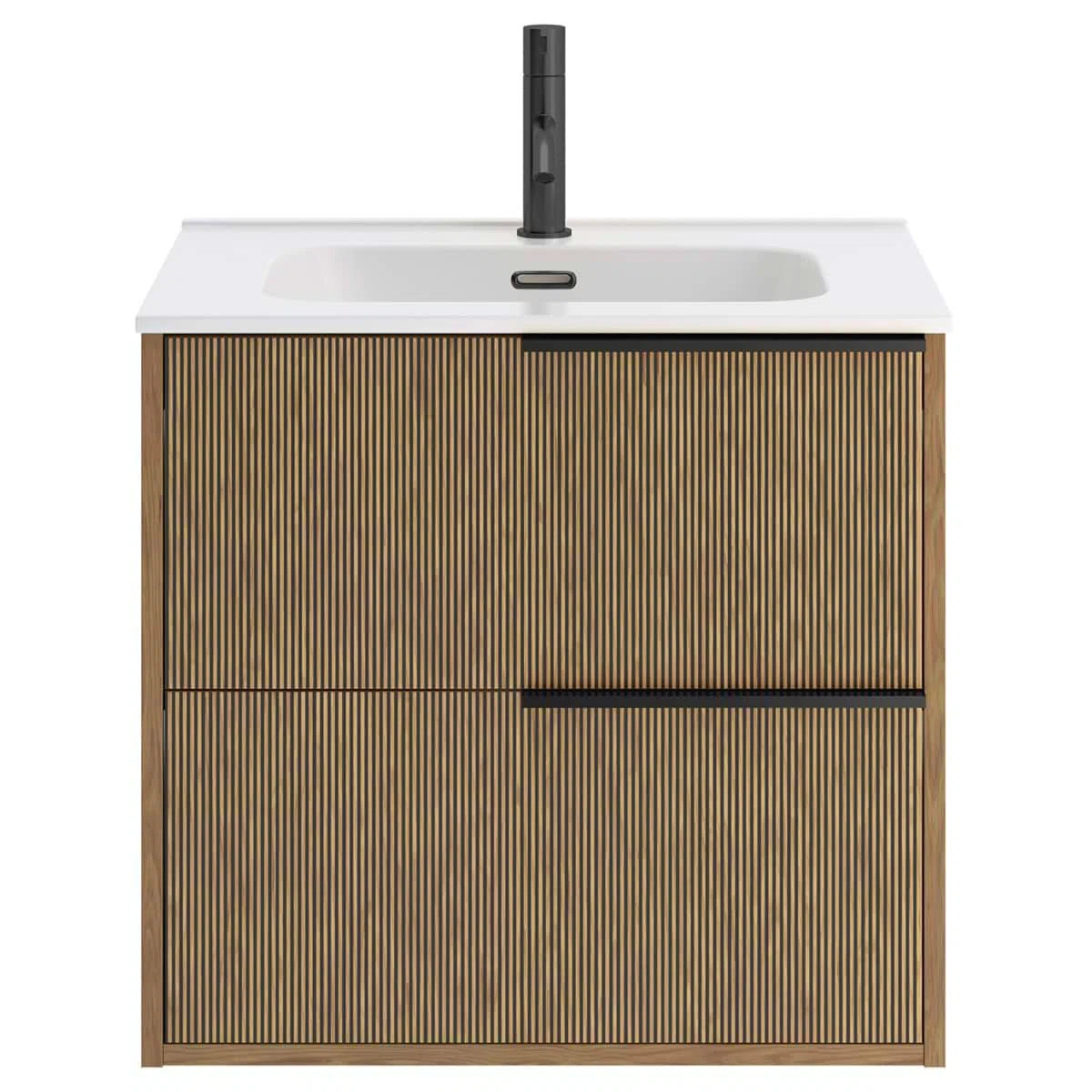 Kora Art Faux Fluted 24" Single Vanity with Integrated Ceramic Top & Handles | Perigold