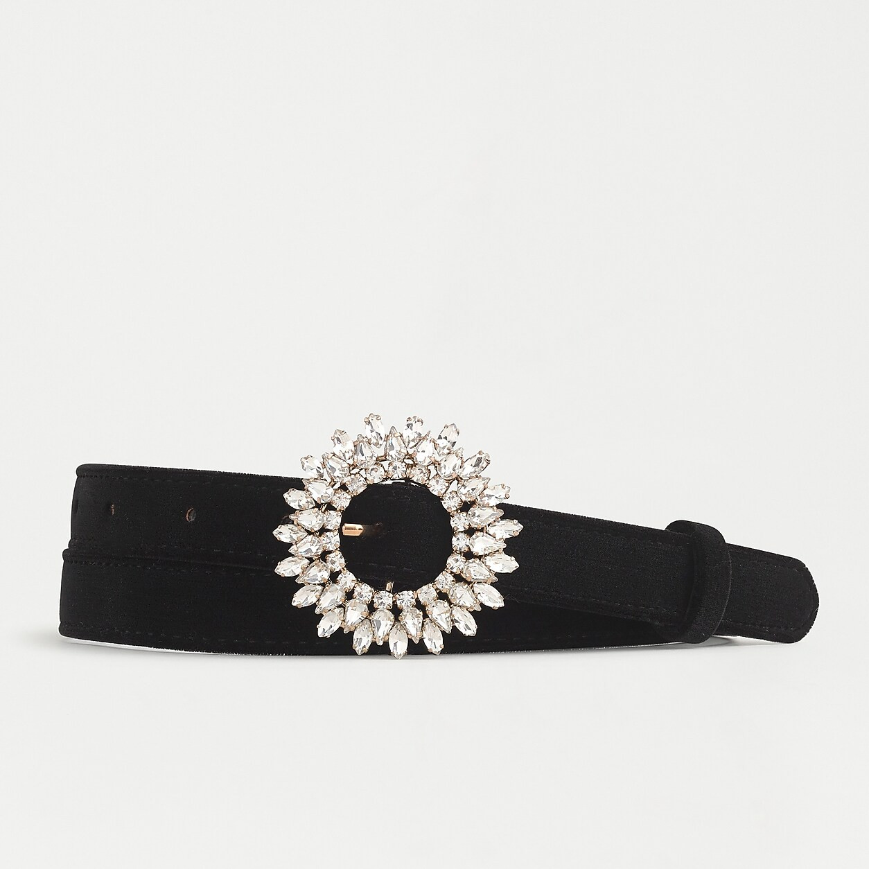 Slim velvet belt with crystal buckle | J. Crew US