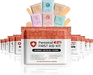 Personal First Aid Kit- 10 PACK | Clean, Treat, Protect Minor Cuts, Scrapes and Burns | Perfect f... | Amazon (US)