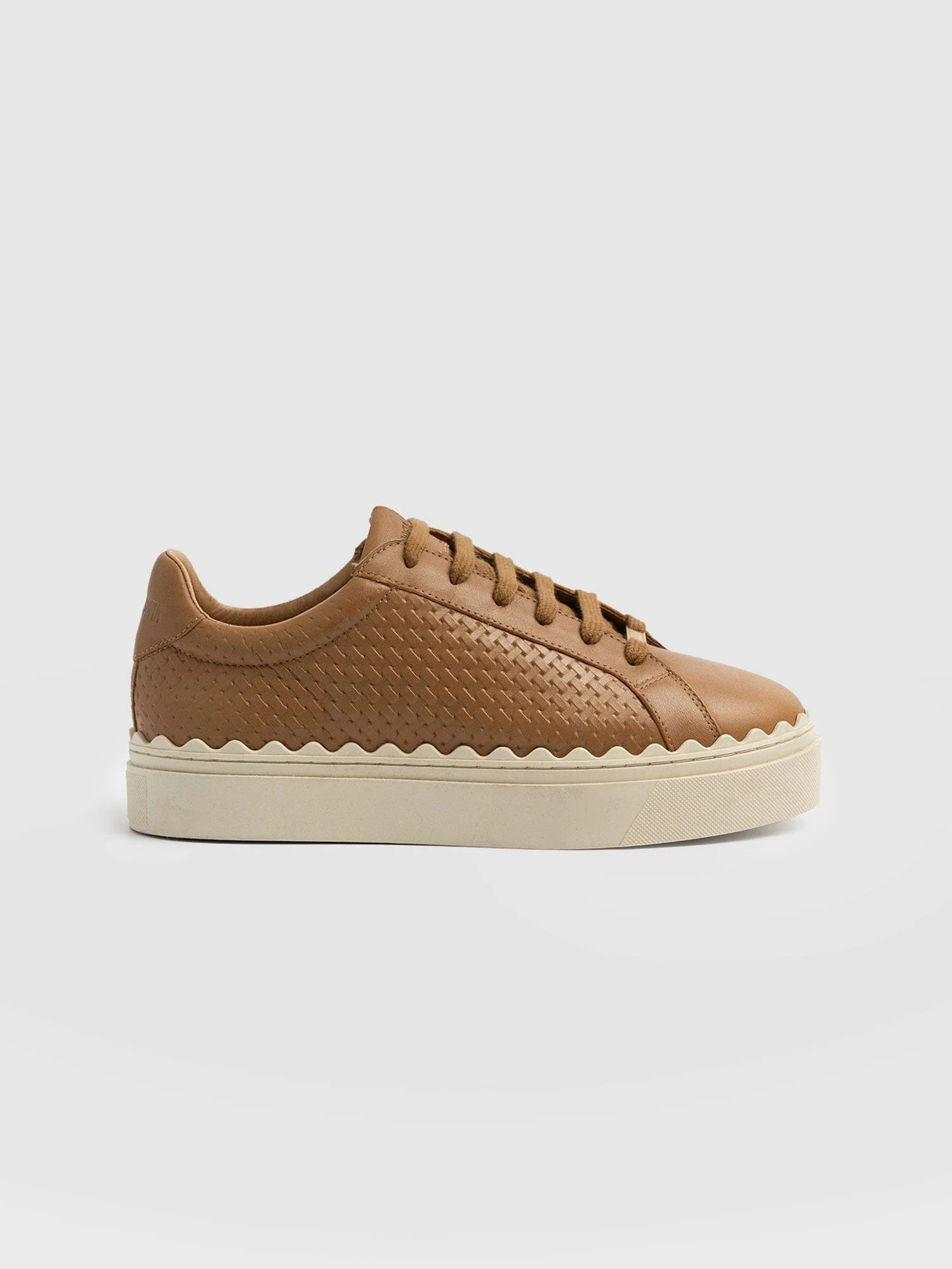 Brook Scallop Sneaker - Tan | Saint + Sofia