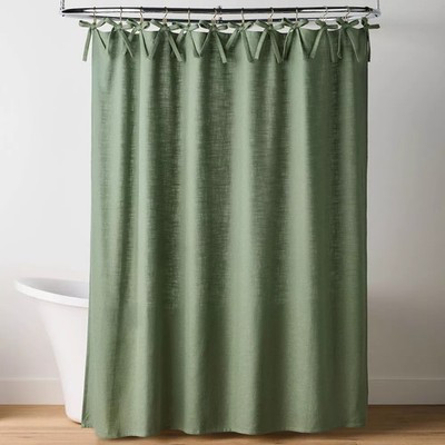 Ribbon Tie Shower Curtain Green - Hearth & Hand with Magnolia | eBay US