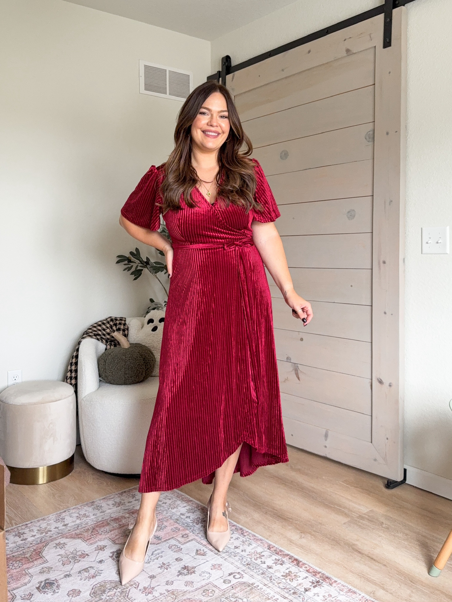 Velvet v-neck fall wedding guest dress - wearing size large // Fall fashion. Fall dress. Fall wedding. Fall family photos dress. Fall family photos outfit

#LTKSeasonal #LTKStyleTip #LTKWedding