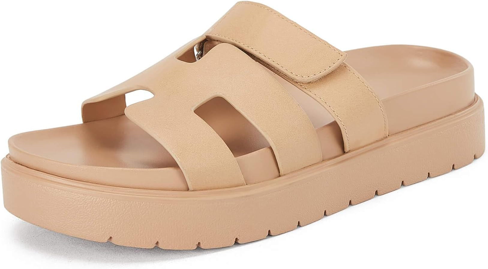 Platform Sandals For Women Slip On Thick Sole Slide Sandals Open Toe Non Slip Summer Flats Shoes ... | Amazon (US)