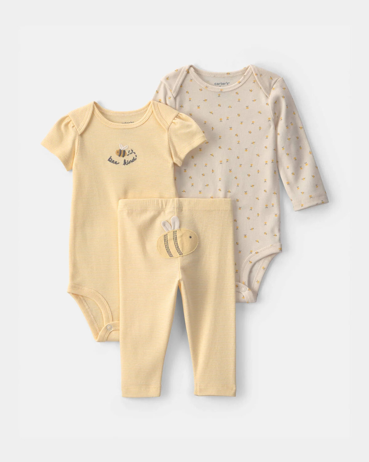 Baby Girl 3-Piece Bee Bodysuit & Pant Set - Yellow/Ivory | Carter's | Carter's Inc