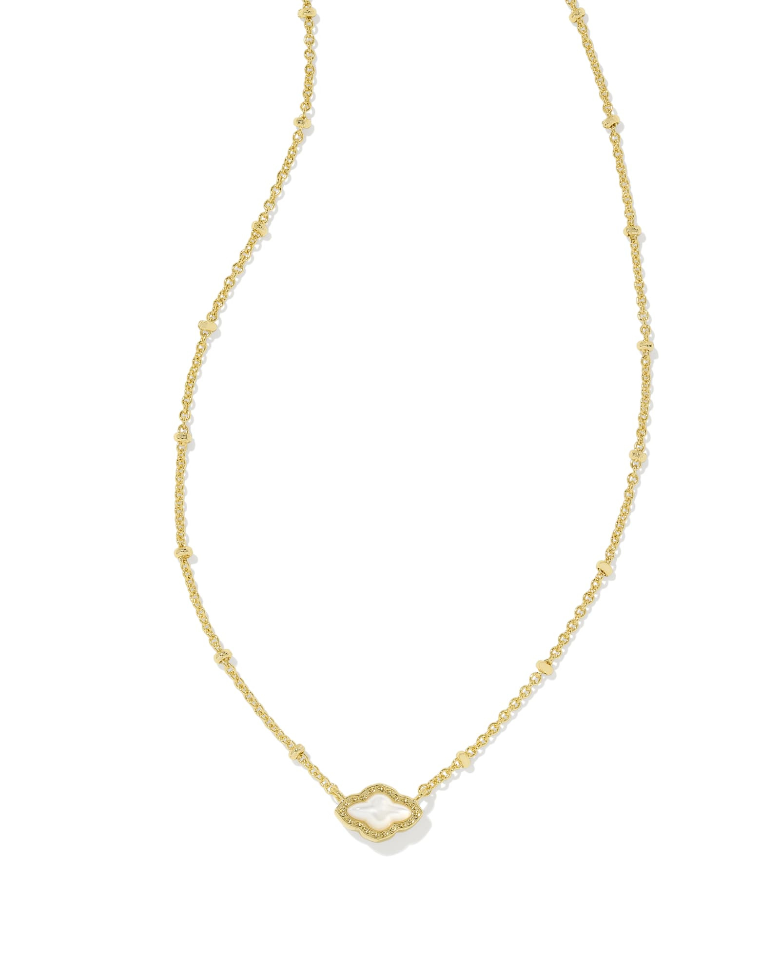 Abbie Gold Pendant Necklace in Ivory Mother-of-Pearl | Kendra Scott