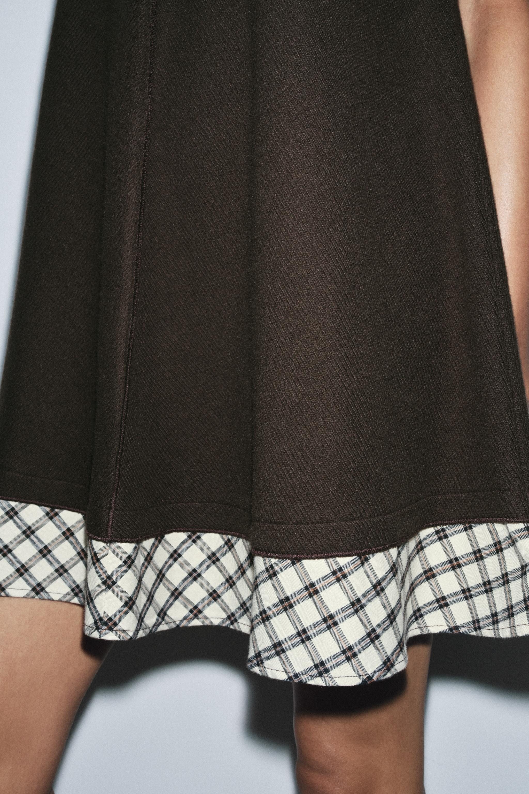 COMBINATION PLAID SHORT DRESS | Zara US
