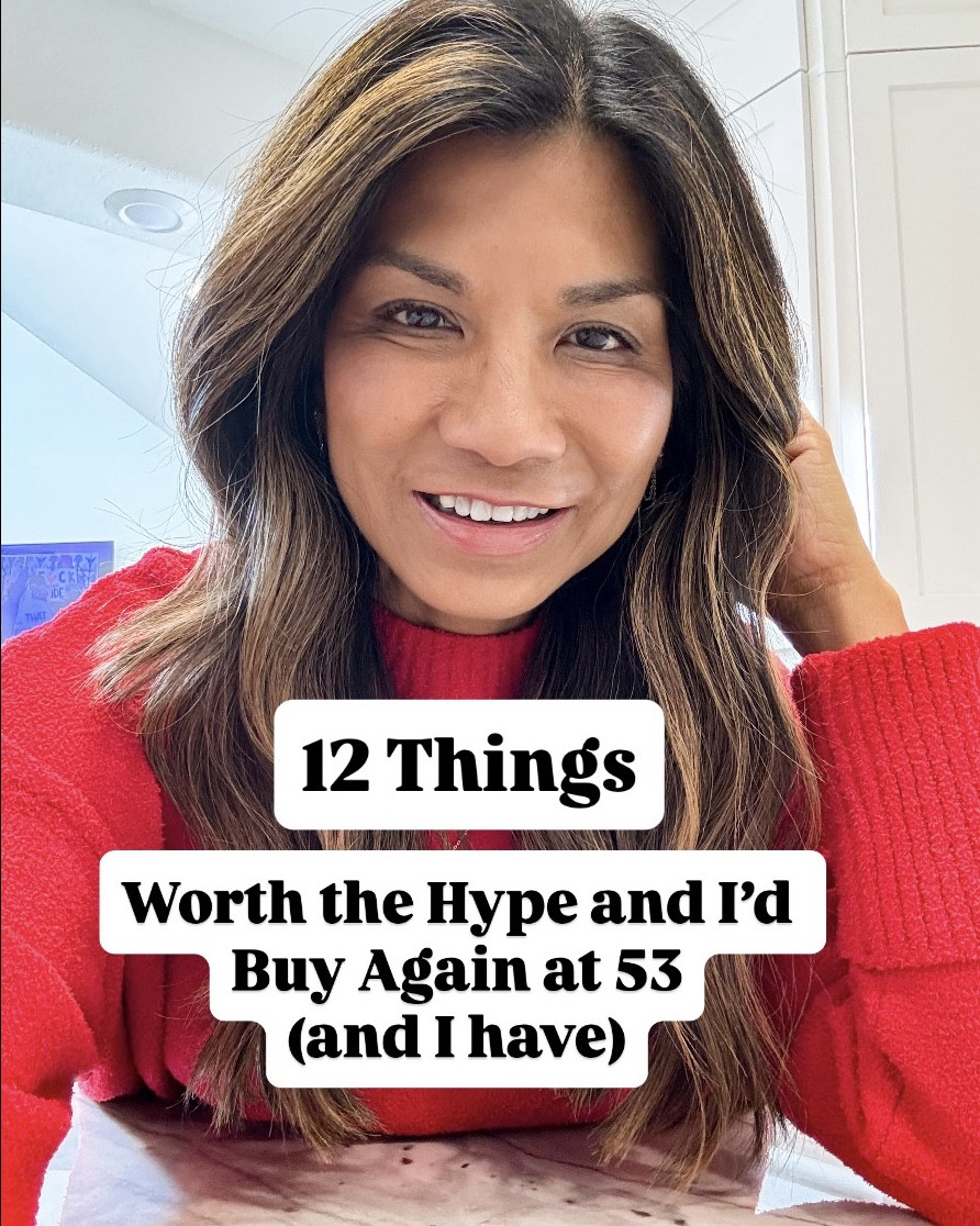 I’m 5’2” 118#ish for reference 
12 Things Worth The Hype!
•Sweatpant Jeans: cost per wear is excellent. Size down. I’m wearing size 25. It will shorten a bit after first wash which is better for my height. These are ankle pants and I’m wearing Chelsea boots. I’m also linking the full length. Wearing the wash Venice.
•Walking PAD- I have the manual incline 
•Perfume: Baccarat Rouge (gift it to yourself) so good!
•Foundation I use shade 330.
•Clinique eye cream
•Cotton sweater in XS -I would size up.
•Puffer Jacket- size small tts
•Personal bag for flight fits under plane seats
•Red sweat in small short length tts
•Vest in small tts Beige
•Boots tts
•Woven Bag in size small, comes in a larger size.
Airport outfit, travel outfit, jeans, Amazon finds, fall outfits,fashion over 40, over 50 style, midlife fashion, petite fashion,midlife fashion, affordable fashion, fashion over40  

#LTKGiftGuide #LTKPetite #LTKHoliday #LTKTravel #LTKOver40