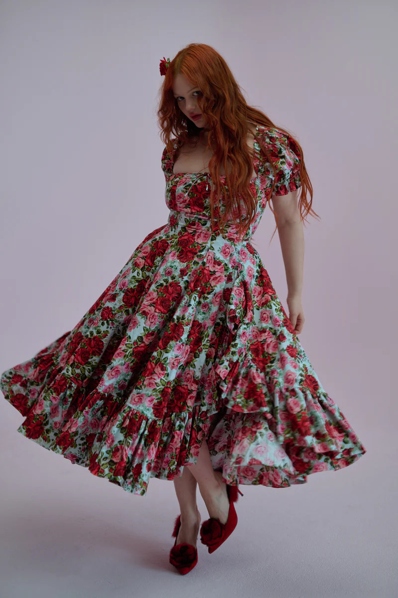 Roses Are Red Foxglove Dress | Selkie Collection