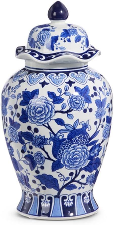 Raz Imports 2024 The English Manor 15.25" Blue And White Floral Ginger Jar | Amazon (US)