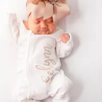 Baby Girl Coming Home Outfit, Monogrammed Footie, Ruffle Pajamas - Etsy | Etsy (US)