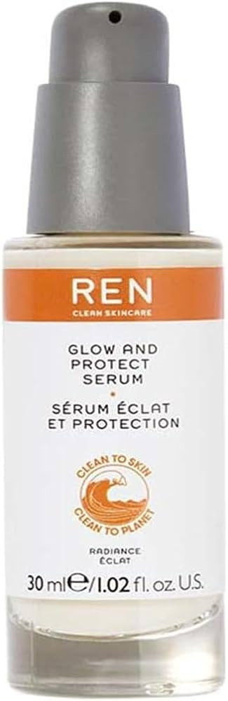 REN Clean Skincare Glow and Protect Vitamin C Face Serum - Help Brighten & Even Skin Tone, Cruelt... | Amazon (US)