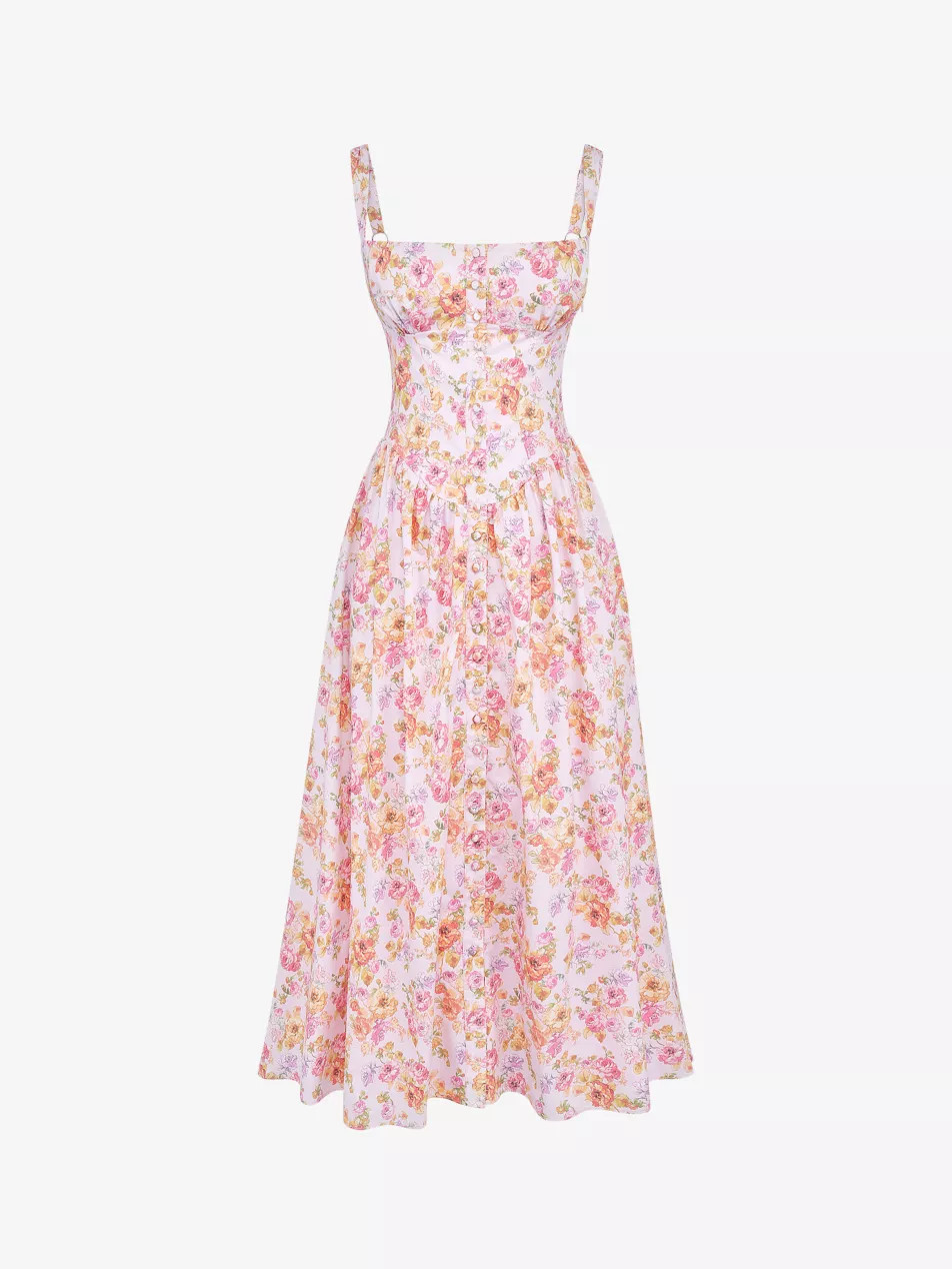 Tatiana floral-print cotton-blend midi dress | Selfridges