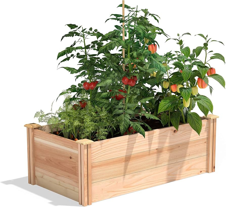 Greenes Fence Premium Cedar Raised Garden Bed, 2' x 4' x 16.5" - Made in USA with North American ... | Amazon (US)