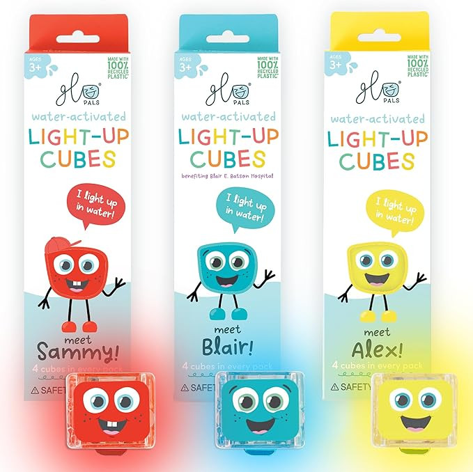 Glo Pals Water-Activated Light-Up Cubes Bundle for Sensory Play – 12 Pack (Primary Pals) | Amazon (US)