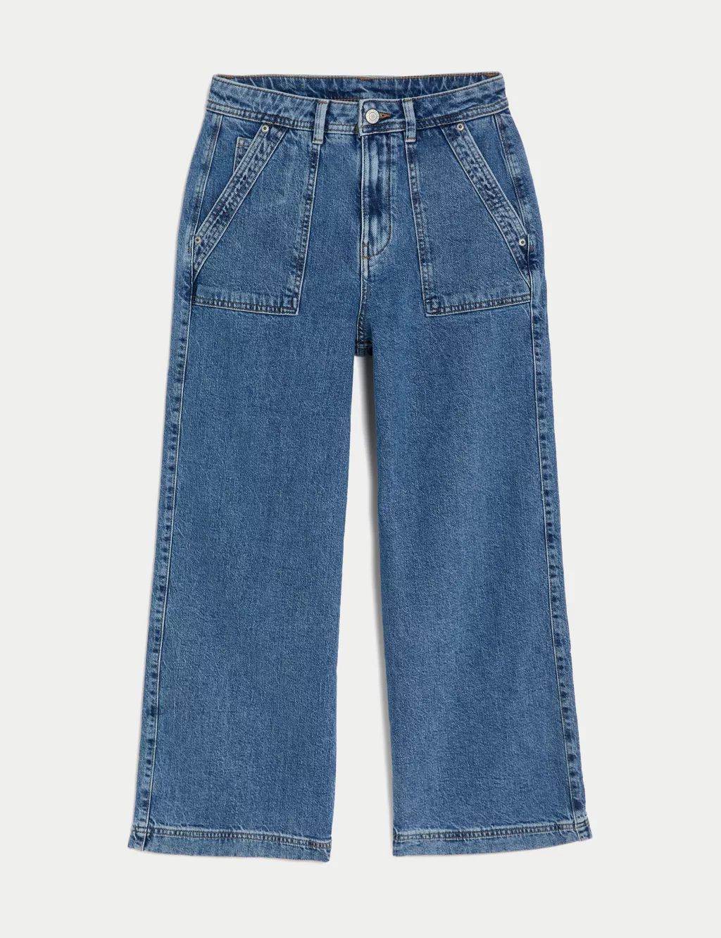 High Waisted Wide Leg Cropped Jeans | Marks & Spencer (UK)