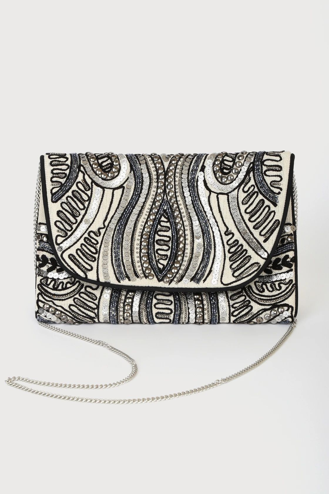 Procida Silver Multi Beaded Clutch | Lulus (US)