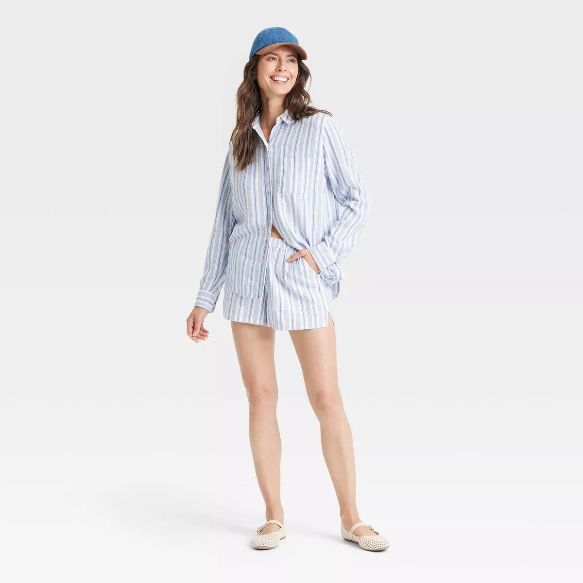 Women's Long Sleeve Collared Linen Button-Down Shirt - Universal Thread™ | Target