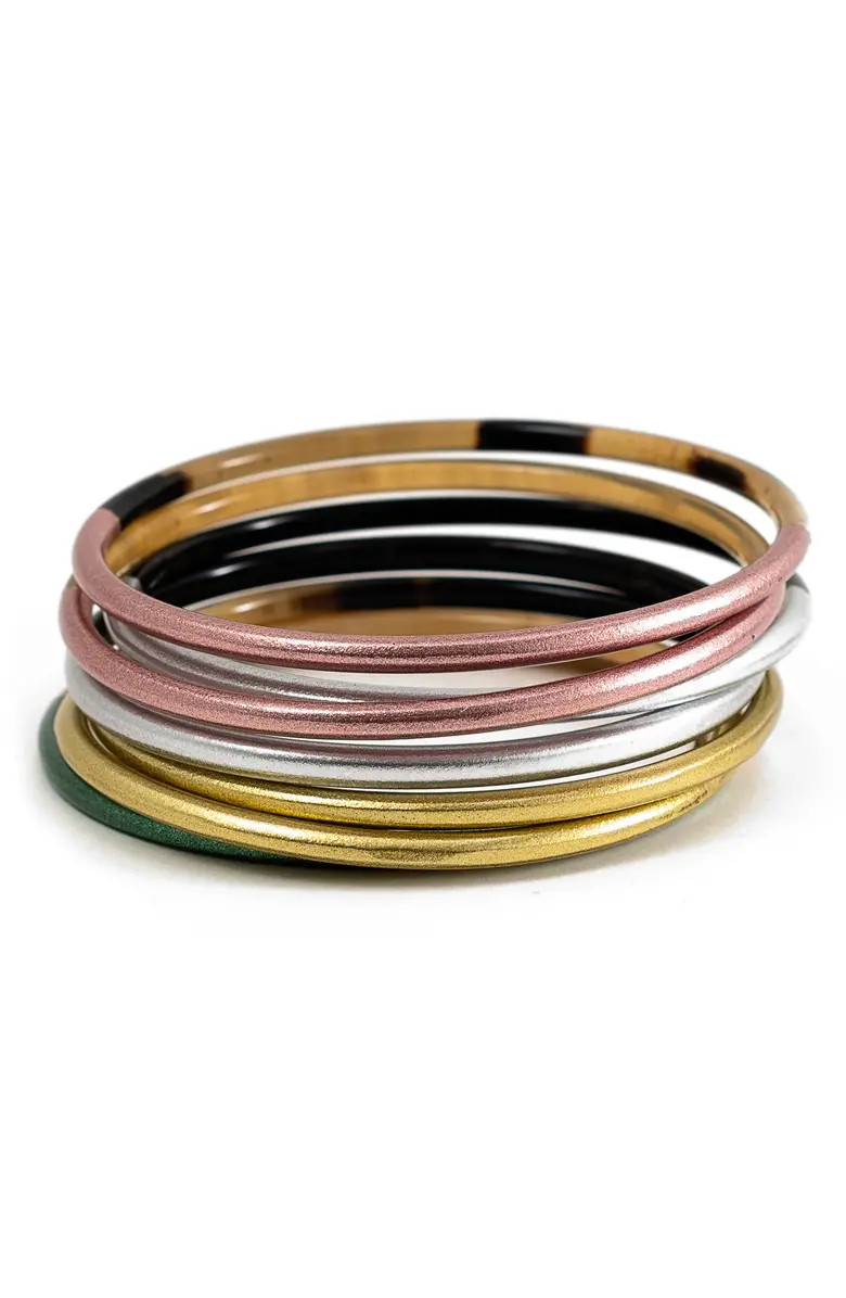 Set of 7 Metallic Horn Bangles | Nordstrom