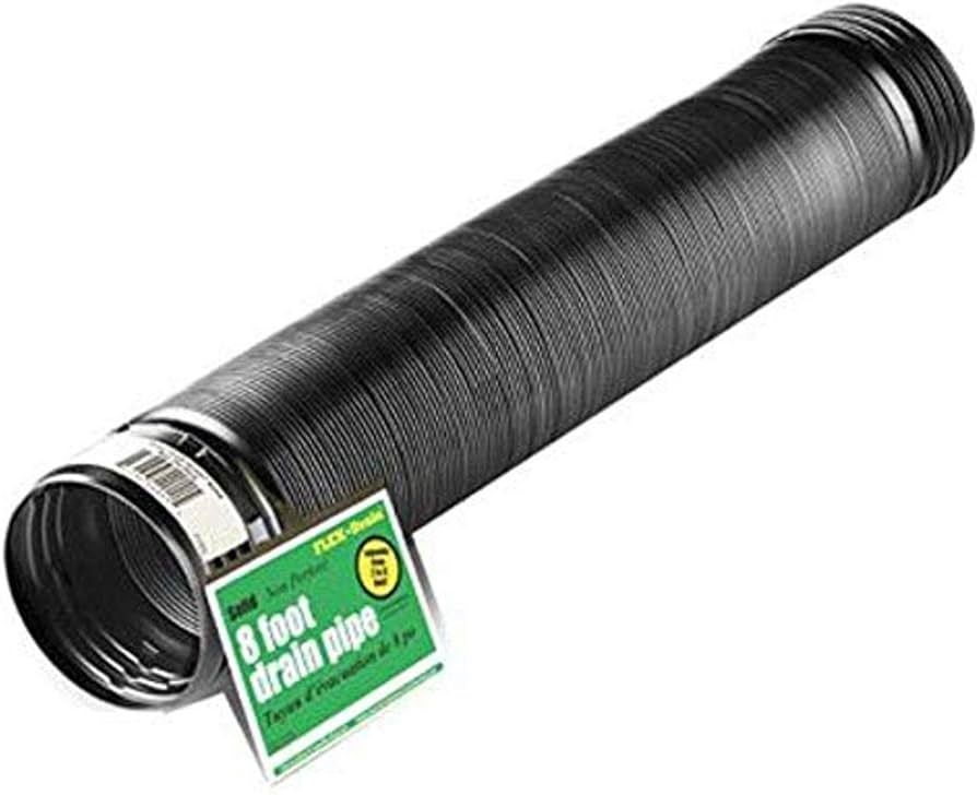 Flex-Drain 54021 Flexible/Expandable Landscaping Drain Pipe, Solid, 4-Inch by 8-Feet | Amazon (US)