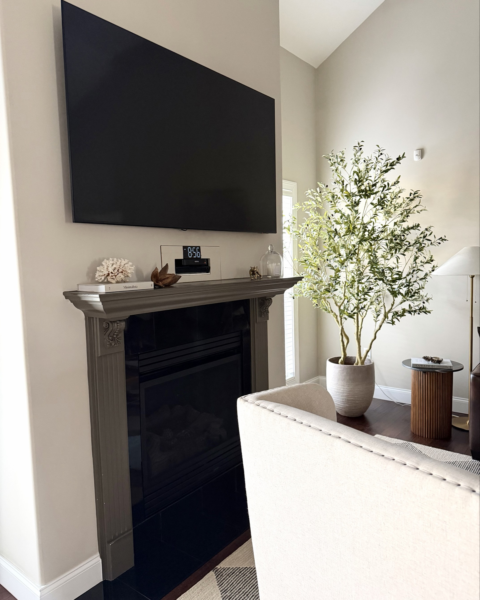 Scale is everything in a room. 16 years ago we built this house and hung a 43” Samsung TV above the fireplace. Last week we upgraded to a 65” Samsung TV. Chris and I hung it on the wall and it’s amazing how good it looks. It fits the wall and since we have high ceilings it just looks good all the way around. Just changing one thing making it either larger or smaller can really affect the look of a room. Swipe to see how it looked previously. And our old 43” TV was still going strong after 16 years. We are big fans of Samsung TV’s! 

#LTKHome #LTKSaleAlert #LTKdayinmylife