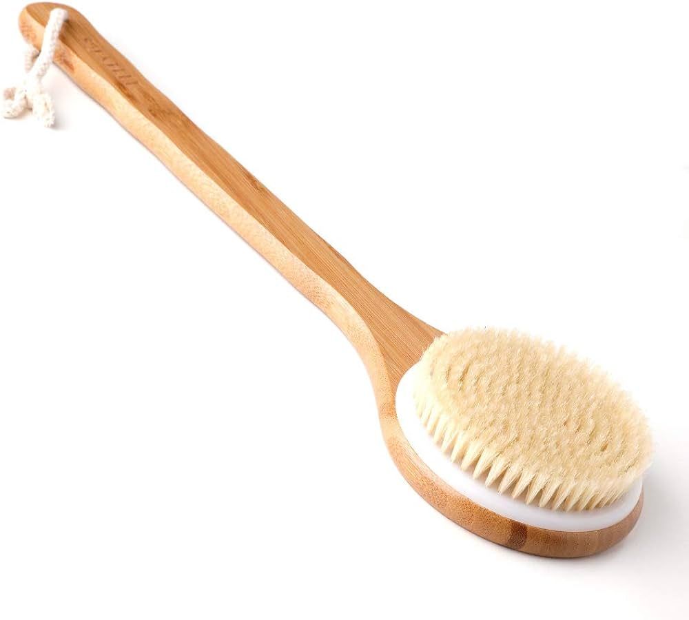 Ithyes Body Brush Dry Brushing Back Scrubber Shower Bath Brush Bamboo Long Handle Natural Bristle... | Amazon (CA)